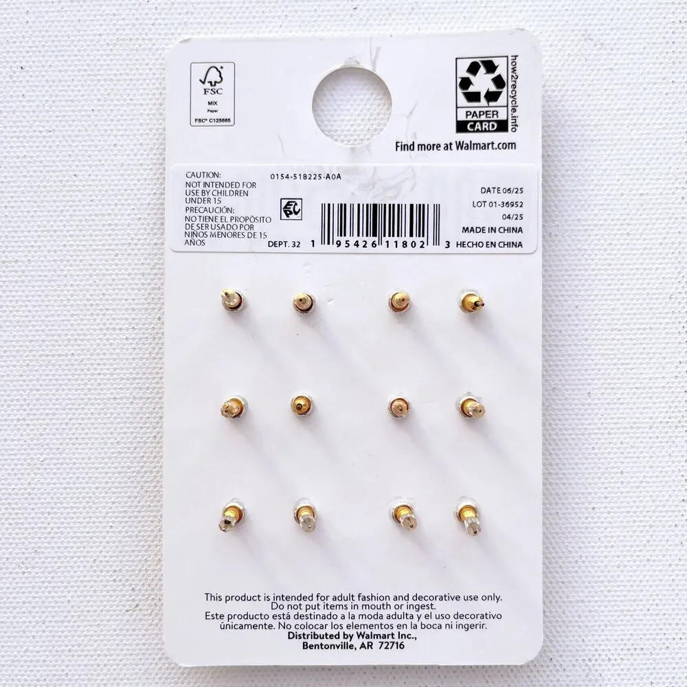 Way to Celebrate Halloween Motif Earrings, Multicolored, Goldtone, 6 Pairs